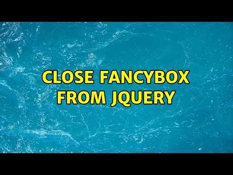 close fancybox from jquery