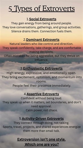 5 types of Extroverts #mindset #forge #extrovert #psychology