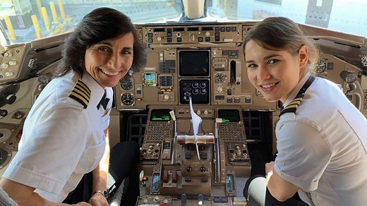 Flight school calls for more women pilots after mother, daughter pilot flight