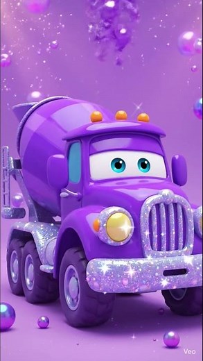🌈Kids I am purple mixer Truck #cartoonshorts #kidsshorts #viralshorts #aishorts #shortsfeed #viral