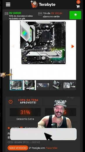 #PROMOCAO #TERABYTE 📌 AsRock B550M Steel Legend AMD AM4 DDR4 Motherboard 🕹️