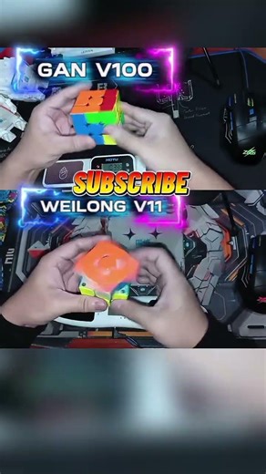 🔥⚡ GAN V100 vs WEILONG V11 just focusing on progress and enjoying each solve #SpeedCubing