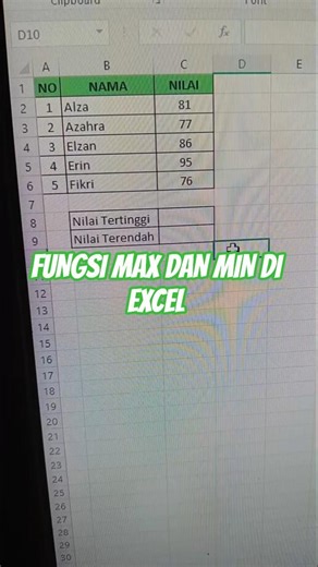 Excel MAX and MIN Formula | Find the Highest & Lowest Values #excel #shorts #trending