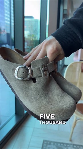 Anyrare | Chrome Hearts on Instagram: "These are $5,000 Chrome Hearts Birkenstocks featuring sterling silver dagger detailing and gunslinger strap buckles on taupe suede. Classic Birkenstock cork footbed—the low-key flex for when your patch jeans need matching sandals. Is it worth it? #chromehearts"