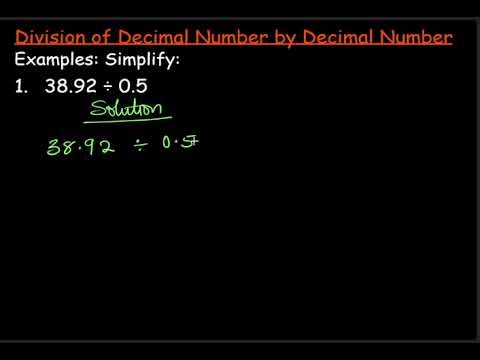 #34 Division Of Decimal By Decimal