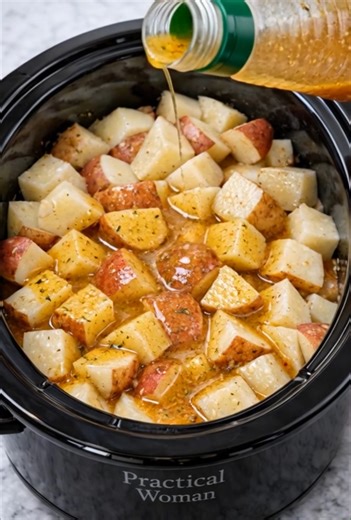 Practical Woman on Instagram: "Dump this bottled Italian dressing and only 2 more ingredients over potatoes in the slow cooker for a delicious side made for winter comfort meals.. Italian Herb Potatoes Recipe Ingredients 2 to 2 1/2 pounds small red or yellow potatoes, washed and halved (or quartered if large) 1 cup bottled Italian salad dressing (regular or zesty) 1/2 teaspoon kosher salt, or to taste Directions Lightly grease the inside of a slow cooker (about 4-quart or larger) with a bit of o