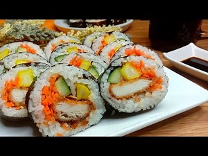 HOW TO MAKE RICE ROLL WITH CHICKEN FILLET INSIDE // CHICKEN KIMBAP // CHUBBYTITA