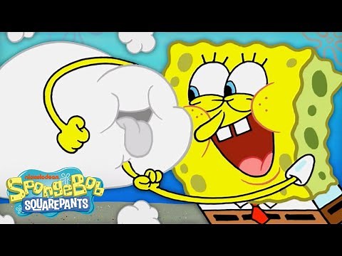 SpongeBob Befriends a Storm Cloud ⛈️ | "Stormy Weather" Full Scene