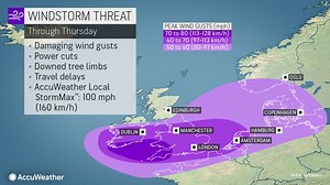 Multiple windstorms taking aim at Europe this week