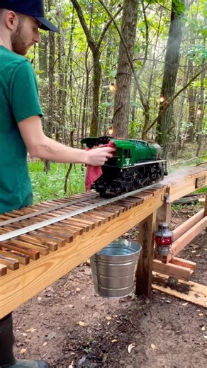 Coal Fired Live Steam Loco in the Wild! 🌲 3.5” Gauge Atlantic #shorts #train