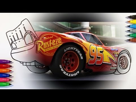 Cars 3 - Lightning McQueen #95 - Coloring Pages For Children With Color & Kids TV