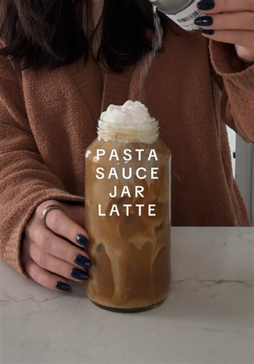 who knew leftover pasta jars could double as coffee shakers? ☕️🍝 @Nespresso @Nespresso USA @Mr. Dewie's Cashew Creamery @Maldon Salt @Táche Pistachio @Eyebuydirect @nutpods @ouraring #ShakenNotStirred #coffeehack #morningcoffee #homebarista #nespresso