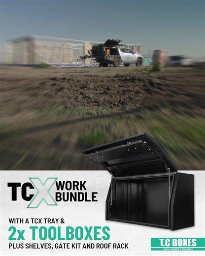 From $10,499 Alloy or $11,499 Black/White installation, you get a tough work setup built for real tradies. What’s included: ✔ TCX Tray Pack (tray, trundle drawer, under-tray toolboxes, wheel guards) ✔ Pair of TCX Toolboxes ✔ Full-width shelf in each toolbox ✔ Rear toolbox gate ✔ Tradesman ladder rack One fixed price across all sizes. Install it yourself or get us to do it for you for a small fee, stock is limited, so contact us today to build your rig. 📍VIC: Pakenham, Campbellfield 📍NSW: Marsd