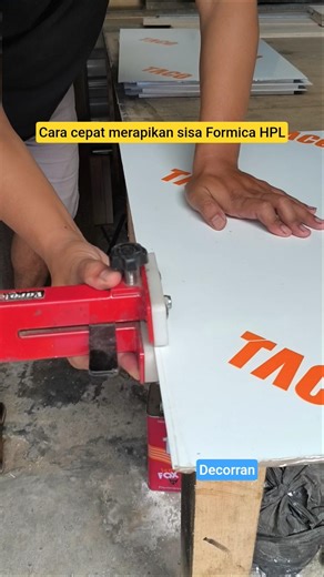 cara mudah merapikan sisa Formica HPL #trending #woodworking #tutorial #viralshorts