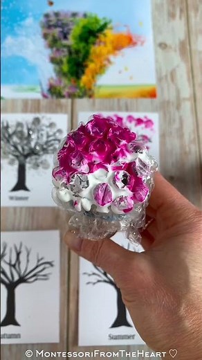 ❄️🌸🌳🍁Seasons Trees Bubble Wrap Printing Craft Activity for Kids | FREE Template