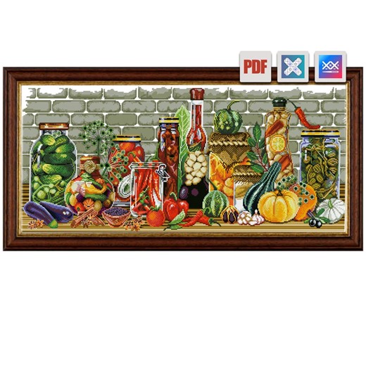 Country Larder Harvest Pantry Panorama | PDF   Pattern Keeper   SAGA - Etsy