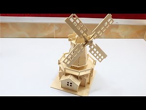 DIY 3D Woodcraft Construction Kit Wind Mill