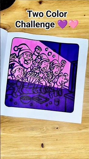 Who else loves the two-color challenge?💜🩷#asmr #womenempowerment #coloring