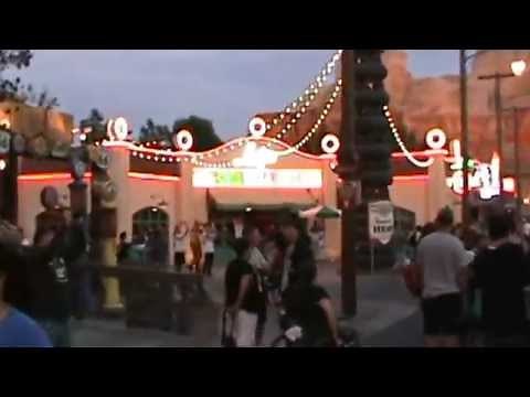 Watch Neon Lights Come on at Cars Land