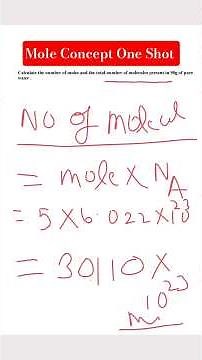 Mole Concept One Shot || How to Calculate No Of Moles || No Of Molecules || Chemistry Wallah Sir||