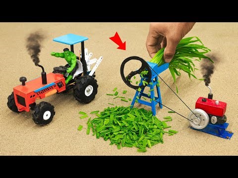 Diy mini tractor making chaff cutter machine for farm animals | science project ‪@sanocreator‬