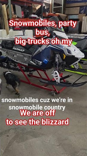 party buses in snowmobiles and big trucks oh my. #semi #snow #snowmobile #party #businessideas