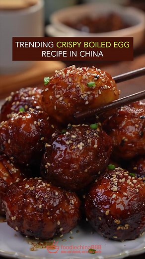 Trending crispy boiled egg recipe in China. Do you want to try? #recipe #cooking #chinesefood #boiledegg #eggrecipe