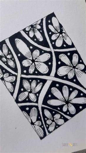 Simple zentangle art for beginners | Easy zentangle art | #zentangle #doodleart #beginner #shorts