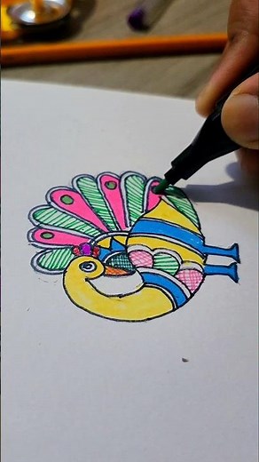 Mithila Art (Mayur Motif)! #madhubanipainting #peacock #folkart #indianart
