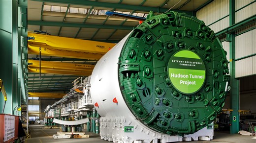 Tunnel boring machine parts for Gateway rail tunnel head to NJ