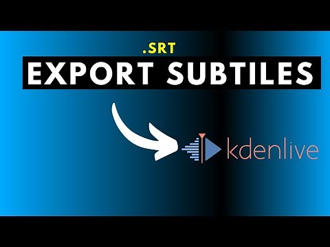 How to Export Subtitle from Kdenlive