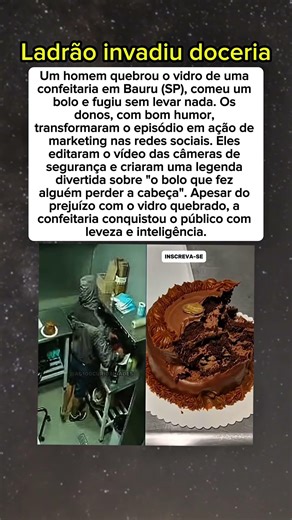 Ladrão invadiu doceria apenas para comer bolo e foi embora