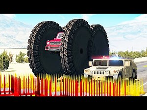 Police Spike Strip Crashes #31 - Beamng drive