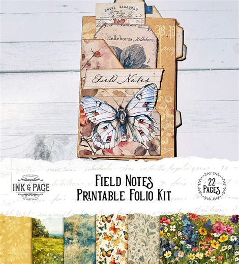Field Notes Folio Junk Journal Ephemera Nature Notebook Vintage Botanical File Folder Victorian Pockets Garden Butterfly Specimen Slide - Etsy