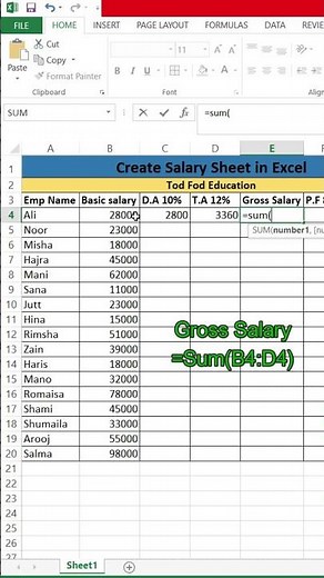 Create Salary Sheet in Excel - Tips & Tricks.