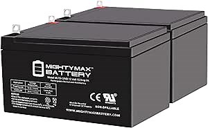Mighty Max Battery ML15-12NB 12V 15AH Replacement Battery Compatible with Zip SLA-12V-14AH - 2 Pack