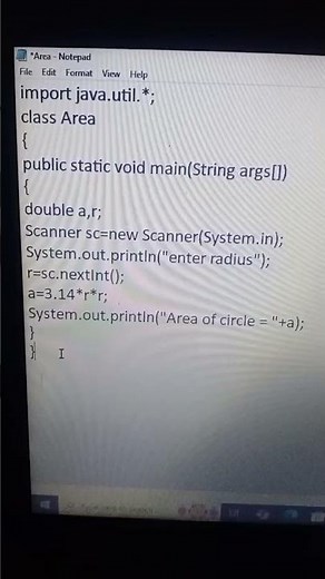 How to find area of circle in java🖥️finding area of circle #java #coading #programming #learn