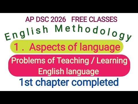 AP DSC - ENGLISH METHODOLOGY - Problems of teaching/ learning English language