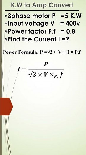 How to Convert kW to Amps for a 3-Phase Motor (Easy Formula)