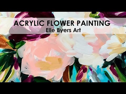 Acrylic Flower Painting on Canvas: How to Paint Abstract Flowers in Acrylic Step by Step Tutorial