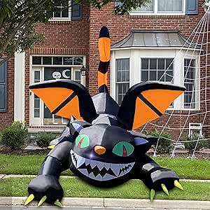 Halloween Inflatables Black Cat Outdoor Decorations, Halloween Inflatables Clearance with LED Lights, Halloween Blow Up Yard Decoration for Home, Yard, Lawn, Garden, Party, Holiday Decors