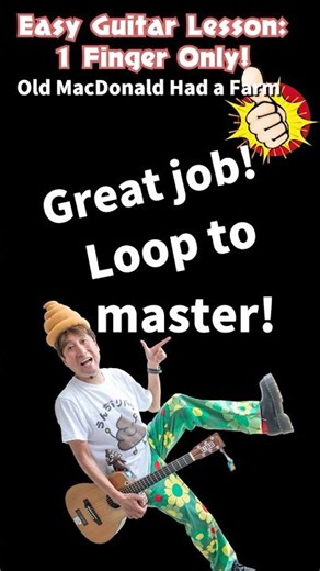 How to Play Guitar with One Finger - Old MacDonald (Guitar Song Tutorial)