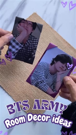 BTS DIY 💜 on Instagram: "BTS ARMY Room decor ideas 💜✨ #btsarmy #btsideas #howto #craftideas"