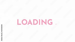 Tender pink 2D loading text animation. Animated cartoon 4K video loader motion graphic. Pinkish uppercase colorful download process animation clip. Loading screen, ui design, upload progress gif