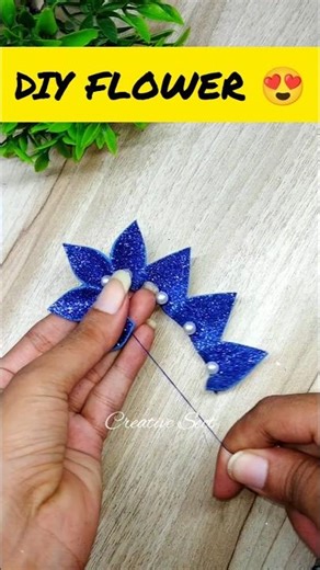 🌼 DIY Foam Sheet Flower | Best Glitter Craft for Home Decoration #diy #shorts #viral