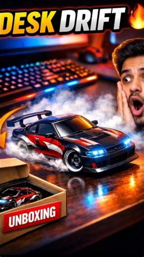 Mini drift rc car 🔥 1:64 scale desk racing car with RGB lights | crazinos