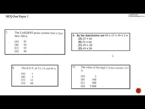 Multiple Choice 1 | 7,8,9&10 | CXC CSEC Mathematics | Number Theory