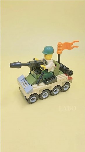 LEGO Mini Armored Vehicle with Soldier 💂‍♂️💥 | Cool Military Build #shorts
