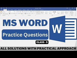 MS Word Practice Questions - Class 5 | Computer By Sahil Sir