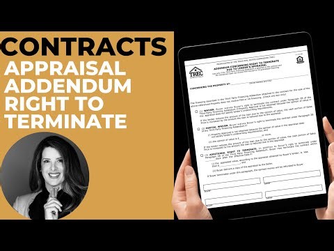 Addendum Concerning Right To Terminate Due to Lenders Appraisal... Texas Forms